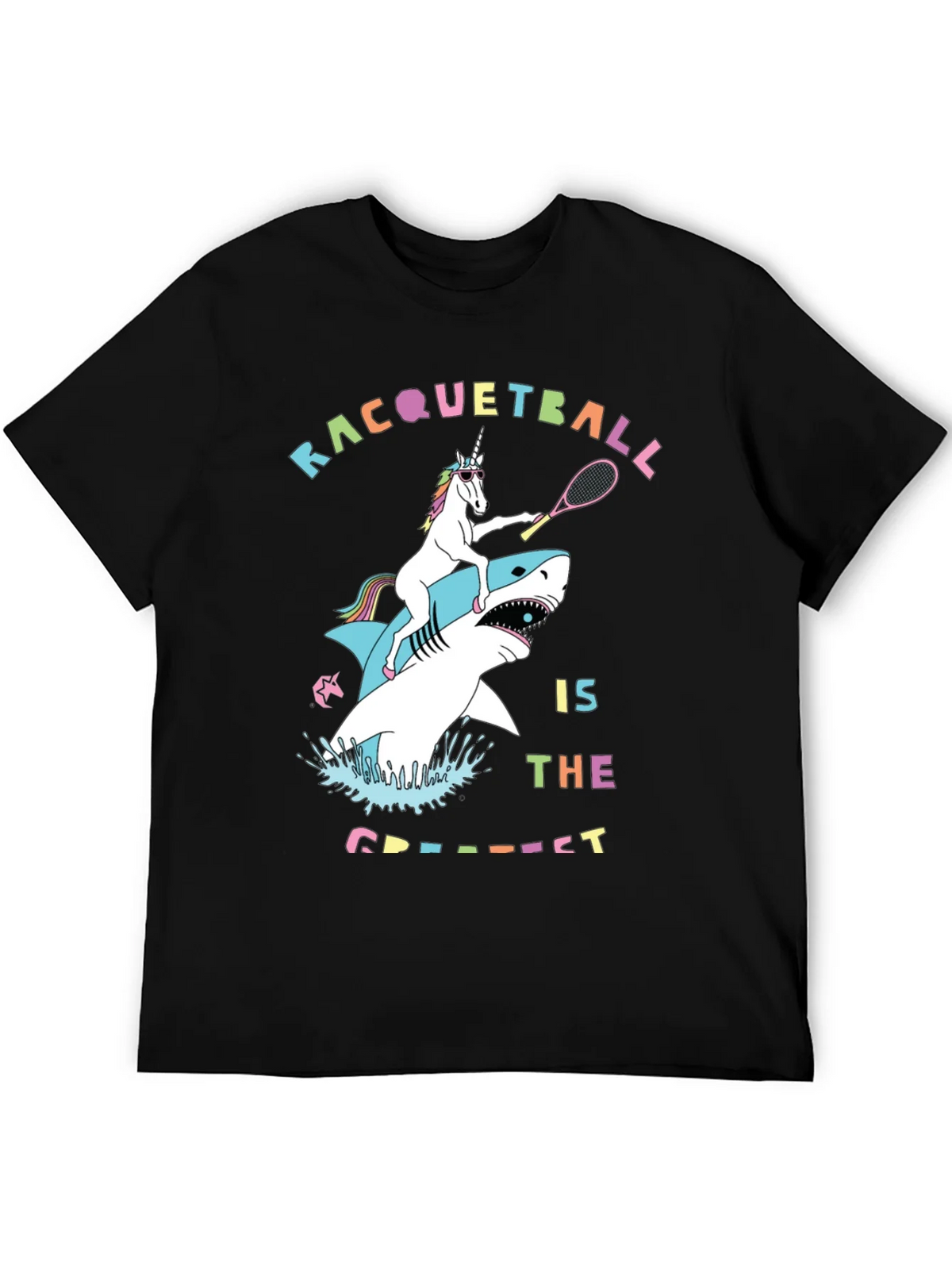 Racquetball Unicorn Shark Graphic Tee product image 5
