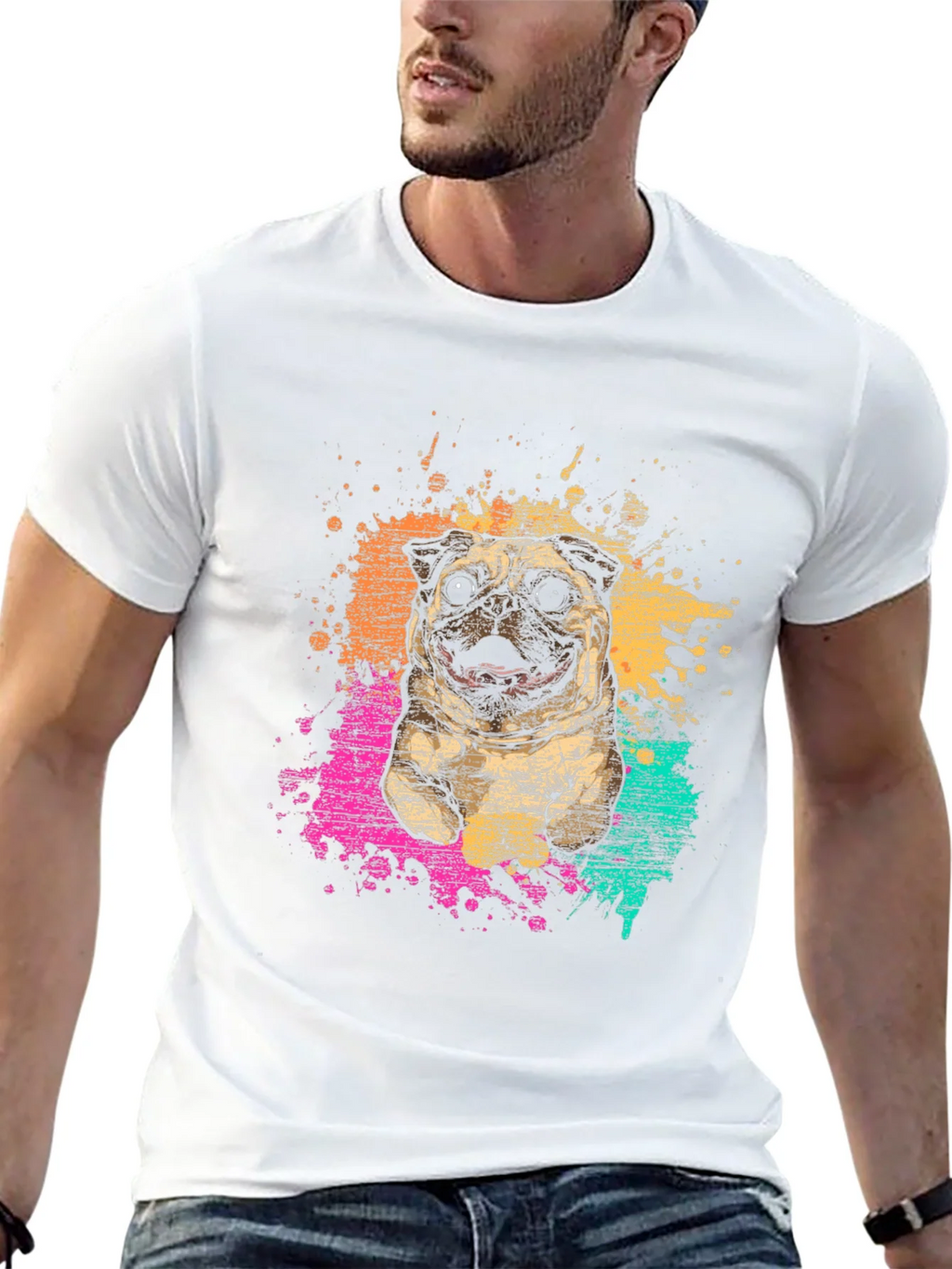 Pug Splatter Graphic Tee - Unisex product image 10