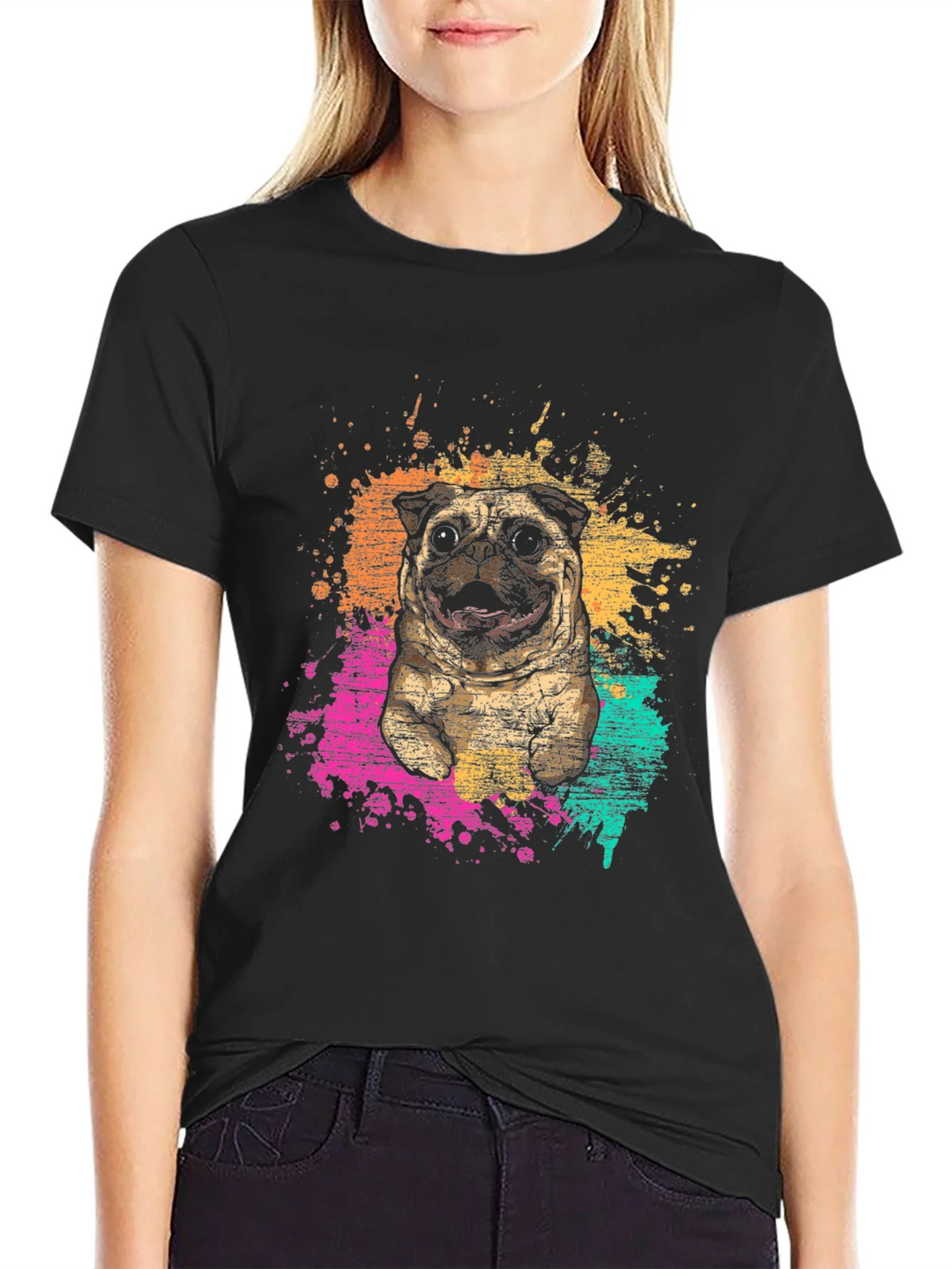Pug Splatter Graphic Tee - Unisex product image 2