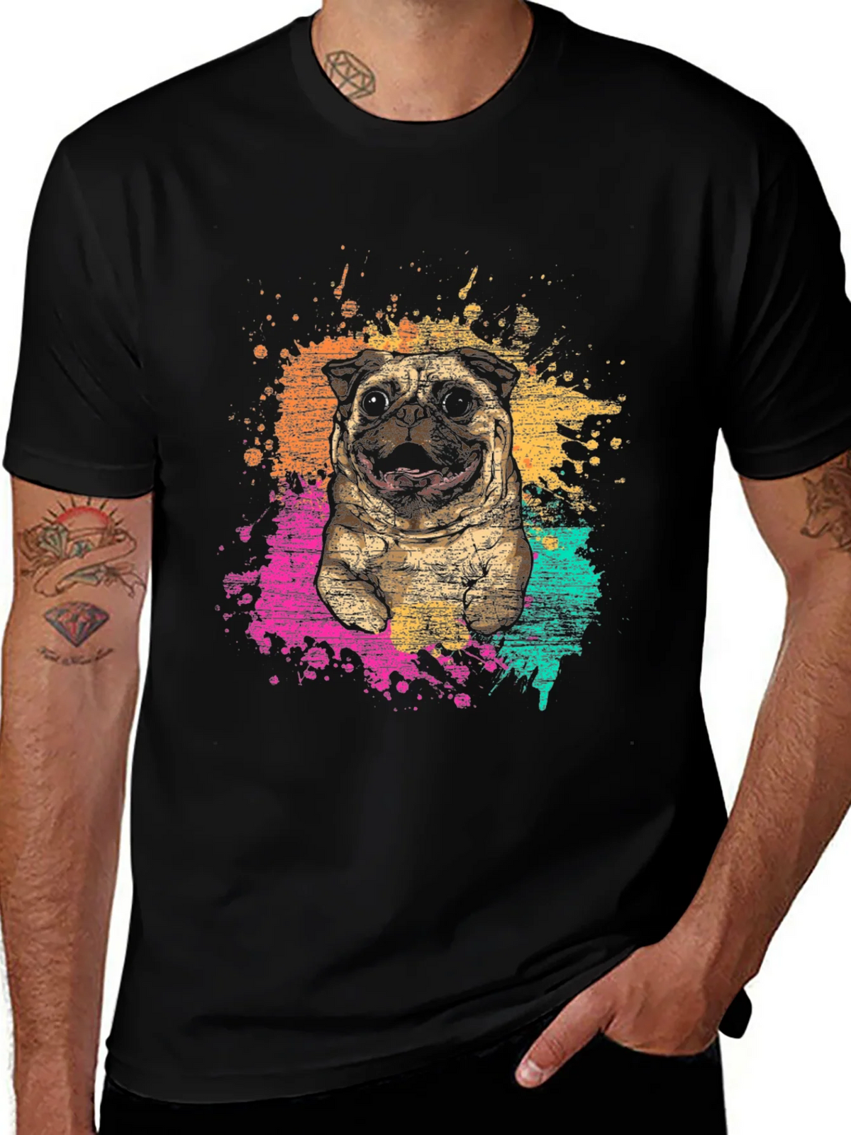 Pug Splatter Graphic Tee - Unisex product image 1