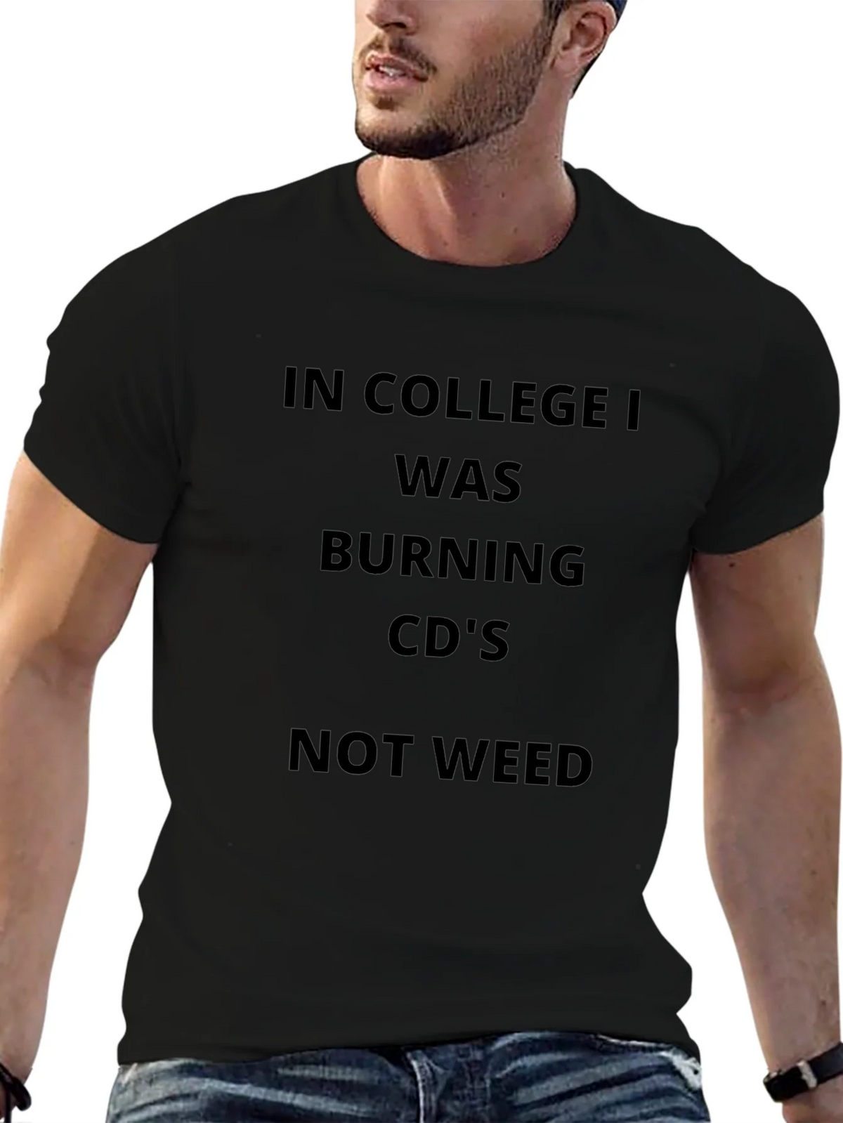 College CD Burning T-Shirt - Novelty Geek Tee product image 6