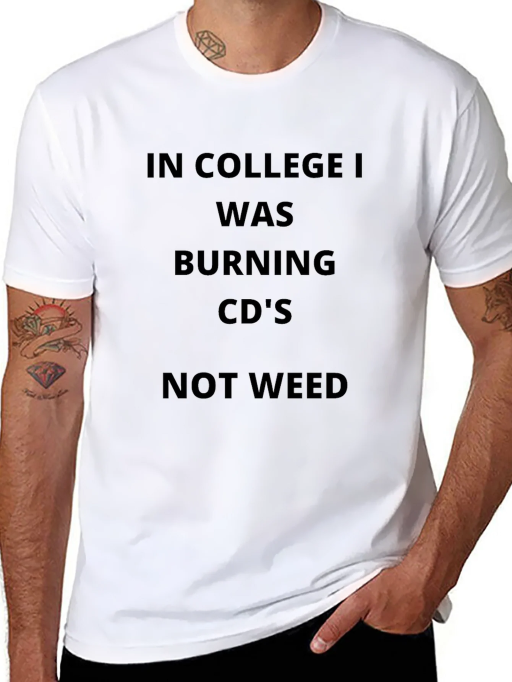 College CD Burning T-Shirt - Novelty Geek Tee product image 7