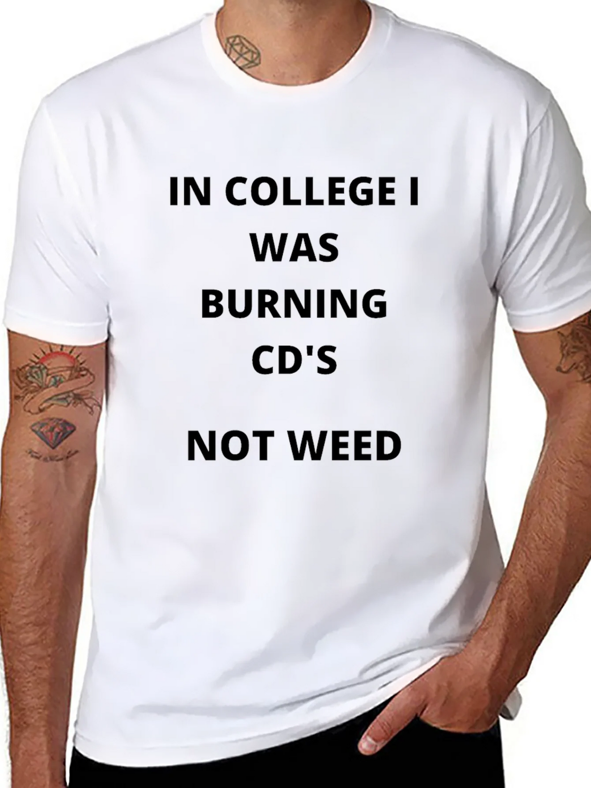 College CD Burning T-Shirt - Novelty Geek Tee product image 7