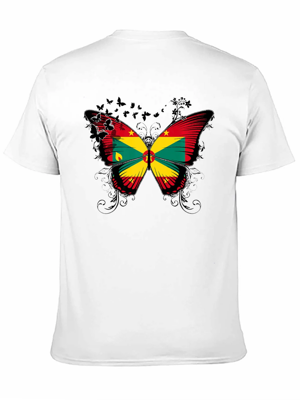 Grenada Flag Butterfly Graphic Tee - Black product image 10