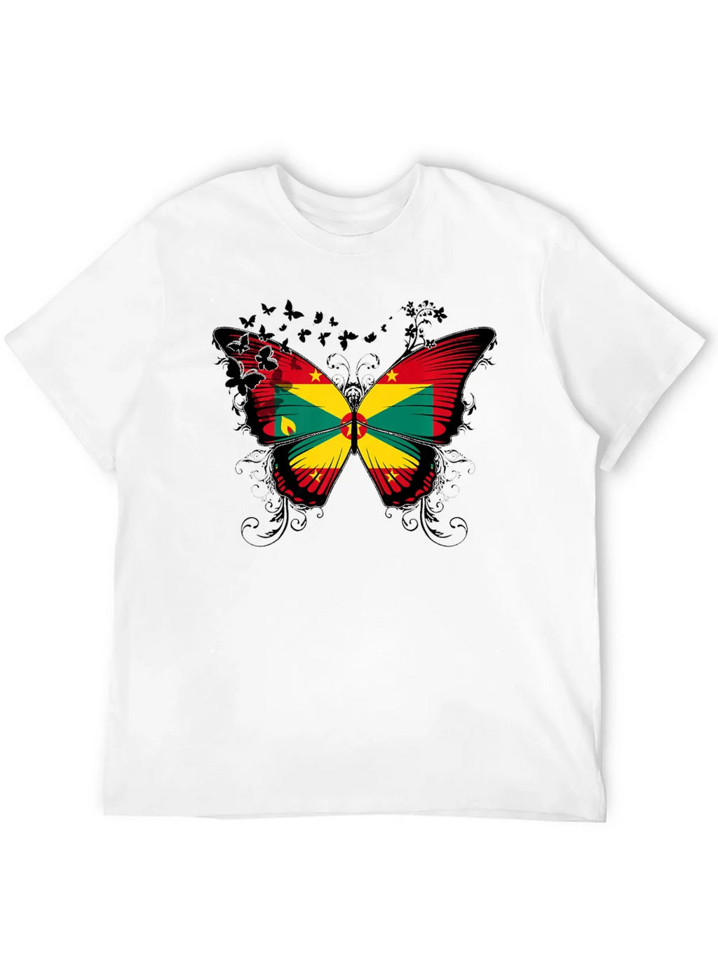 Grenada Flag Butterfly Graphic Tee - Black product image 11