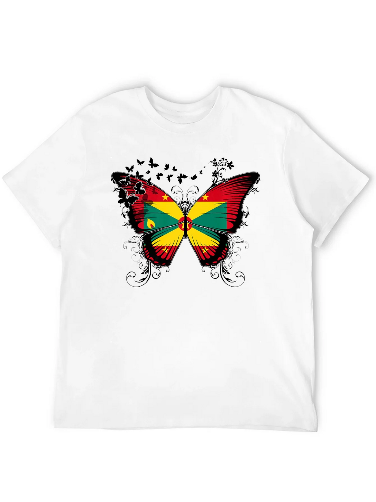 Grenada Flag Butterfly Graphic Tee - Black product image 11