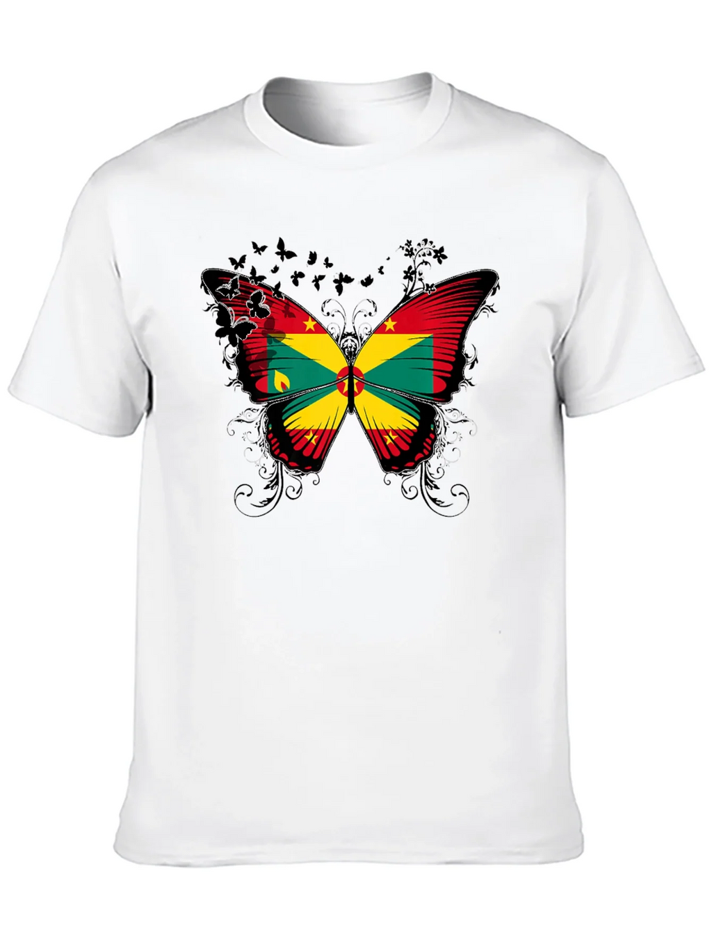 Grenada Flag Butterfly Graphic Tee - Black product image 9