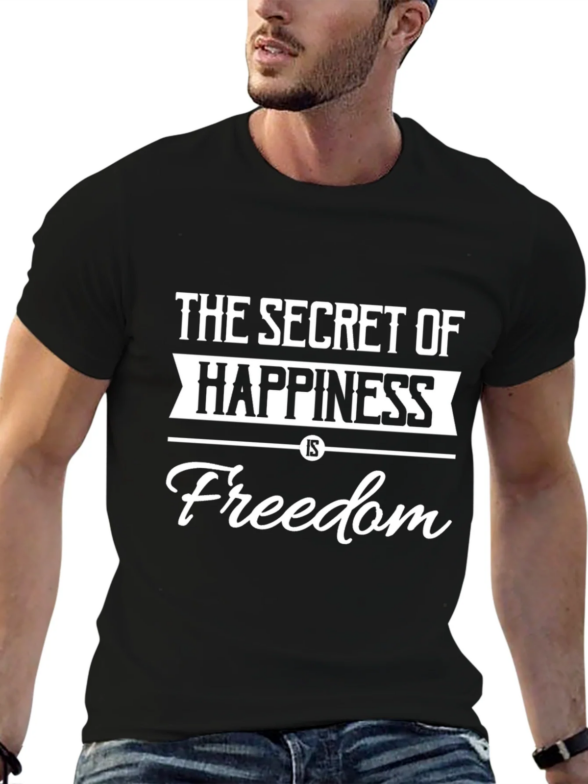 Secret of Happiness Freedom T-Shirt - Black product image 6