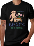 Sloth in the Garden Graphic T-Shirt product image 1
