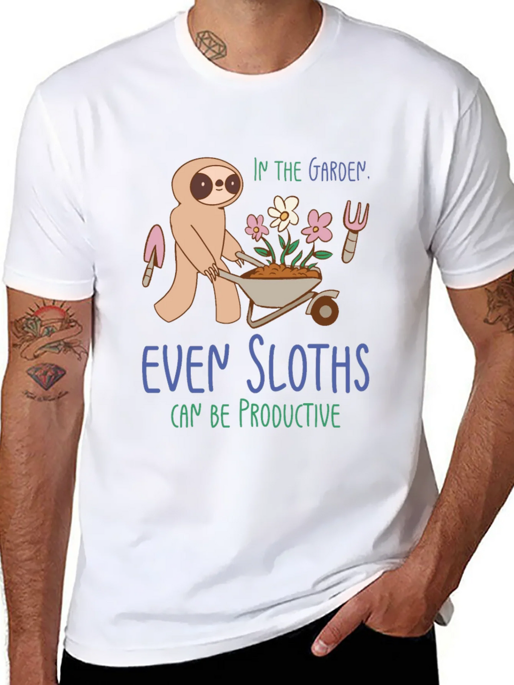 Sloth in the Garden Graphic T-Shirt product image 7