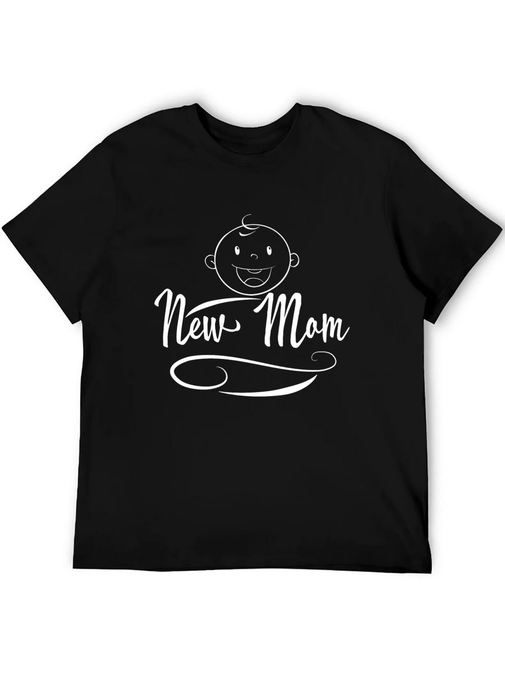 New Mom Baby Graphic Black T-Shirt product image 5