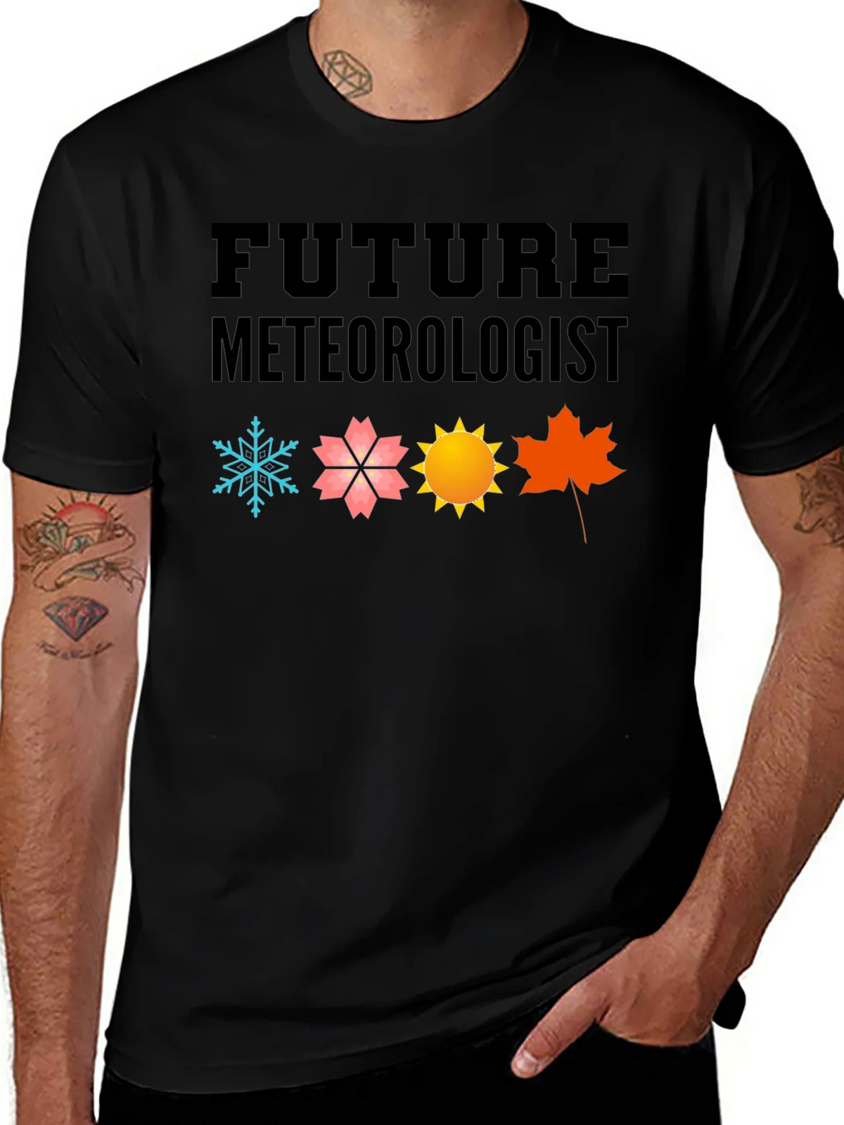 Future Meteorologist Black Graphic T-Shirt product image 1