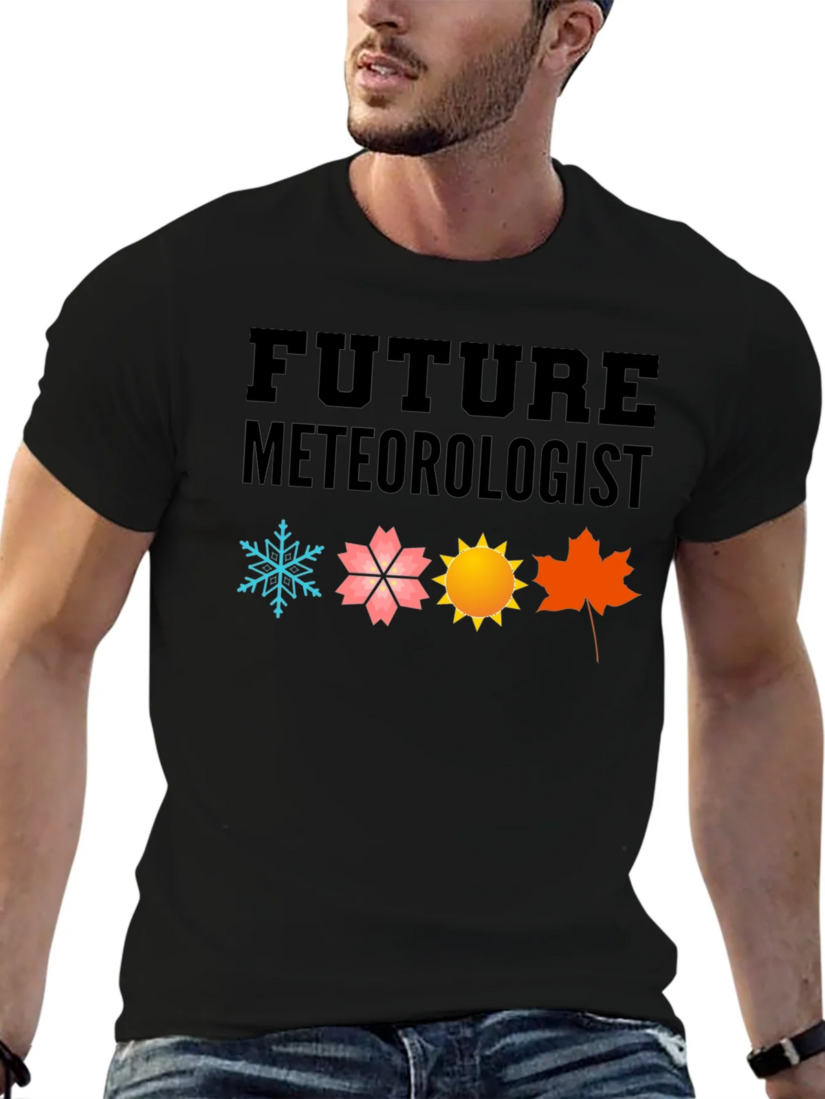 Future Meteorologist Black Graphic T-Shirt product image 6