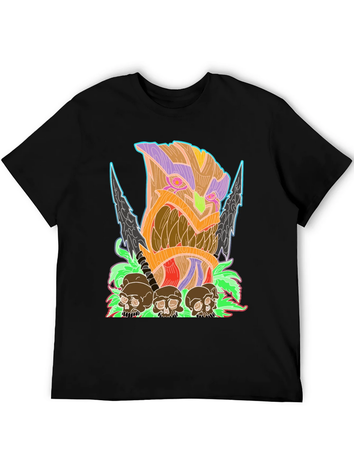 Tiki Skull Graphic Tee - Black product image 5