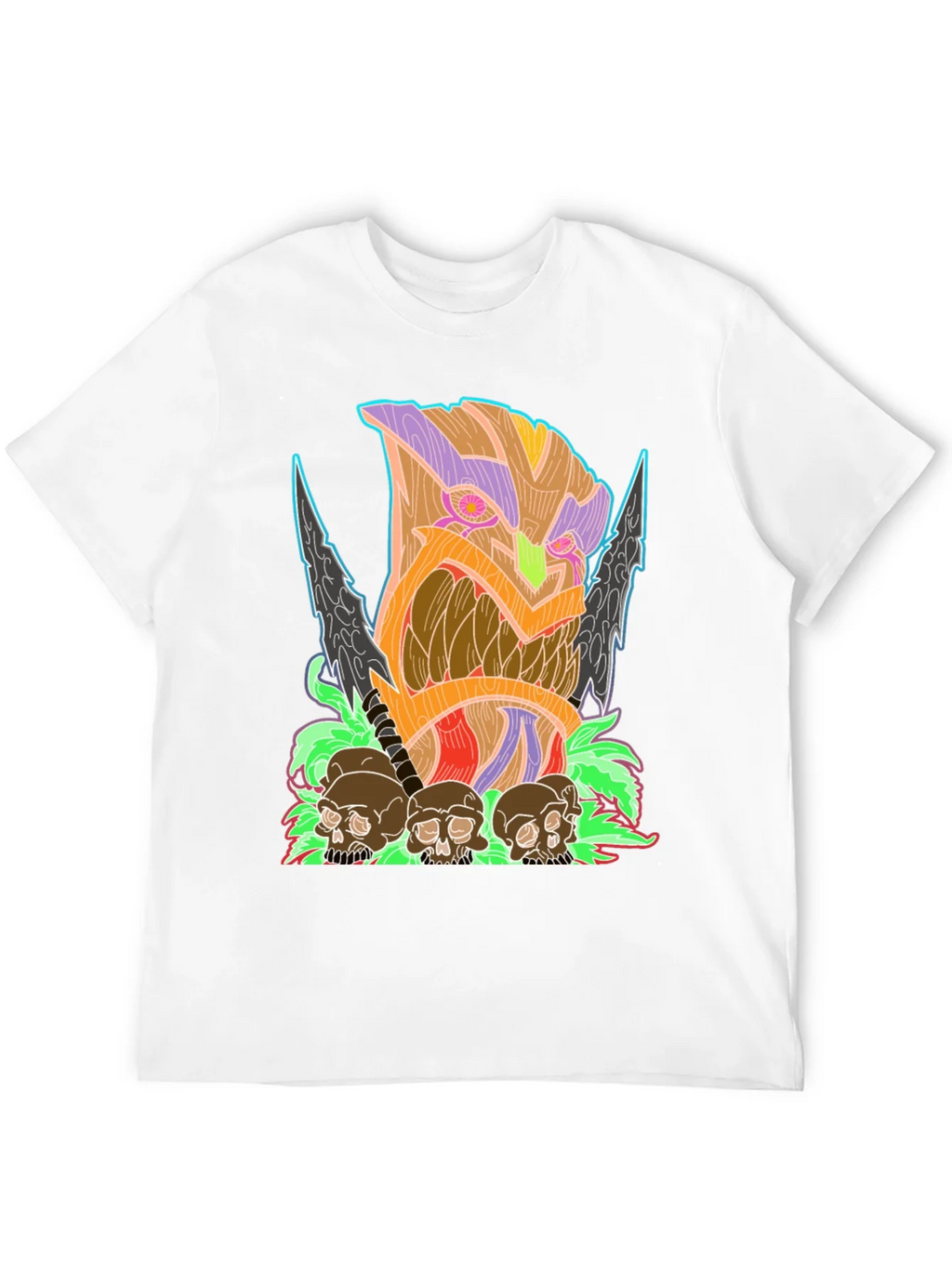 Tiki Skull Graphic Tee - Black product image 11