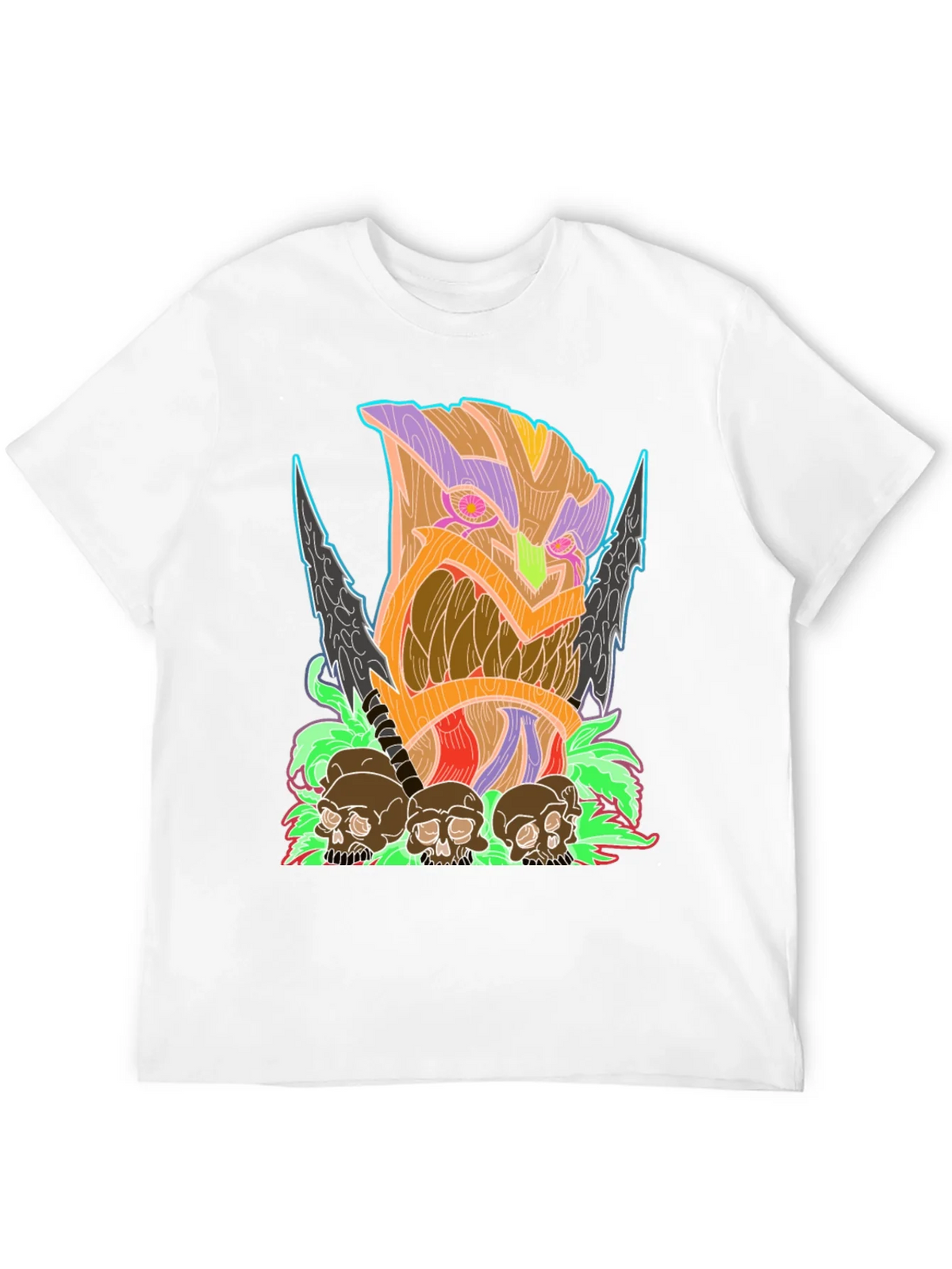 Tiki Skull Graphic Tee - Black product image 11