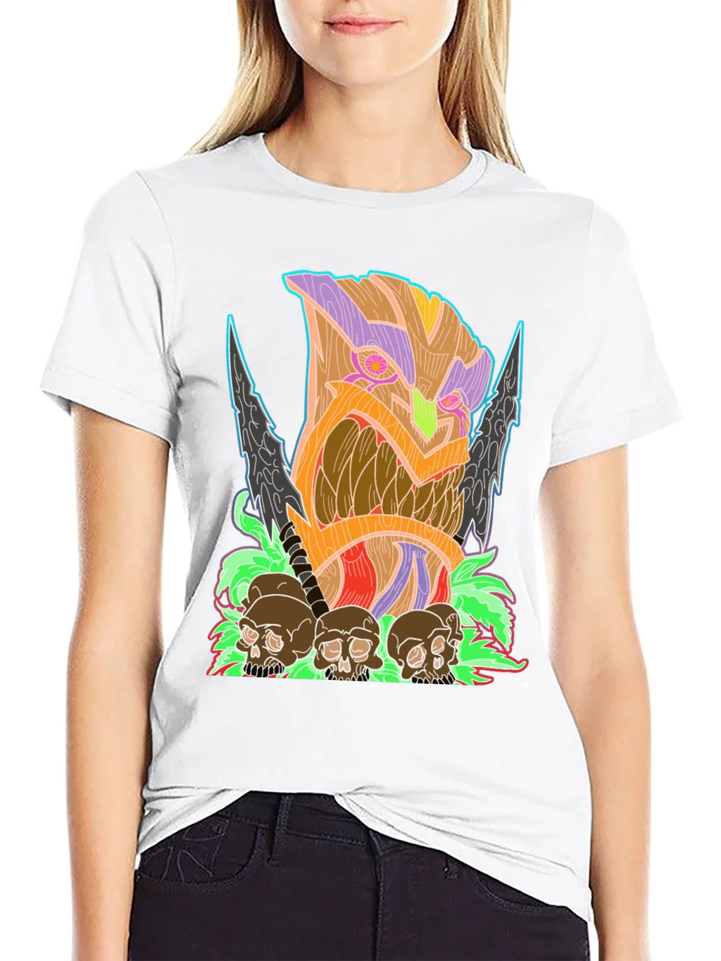 Tiki Skull Graphic Tee - Black product image 8
