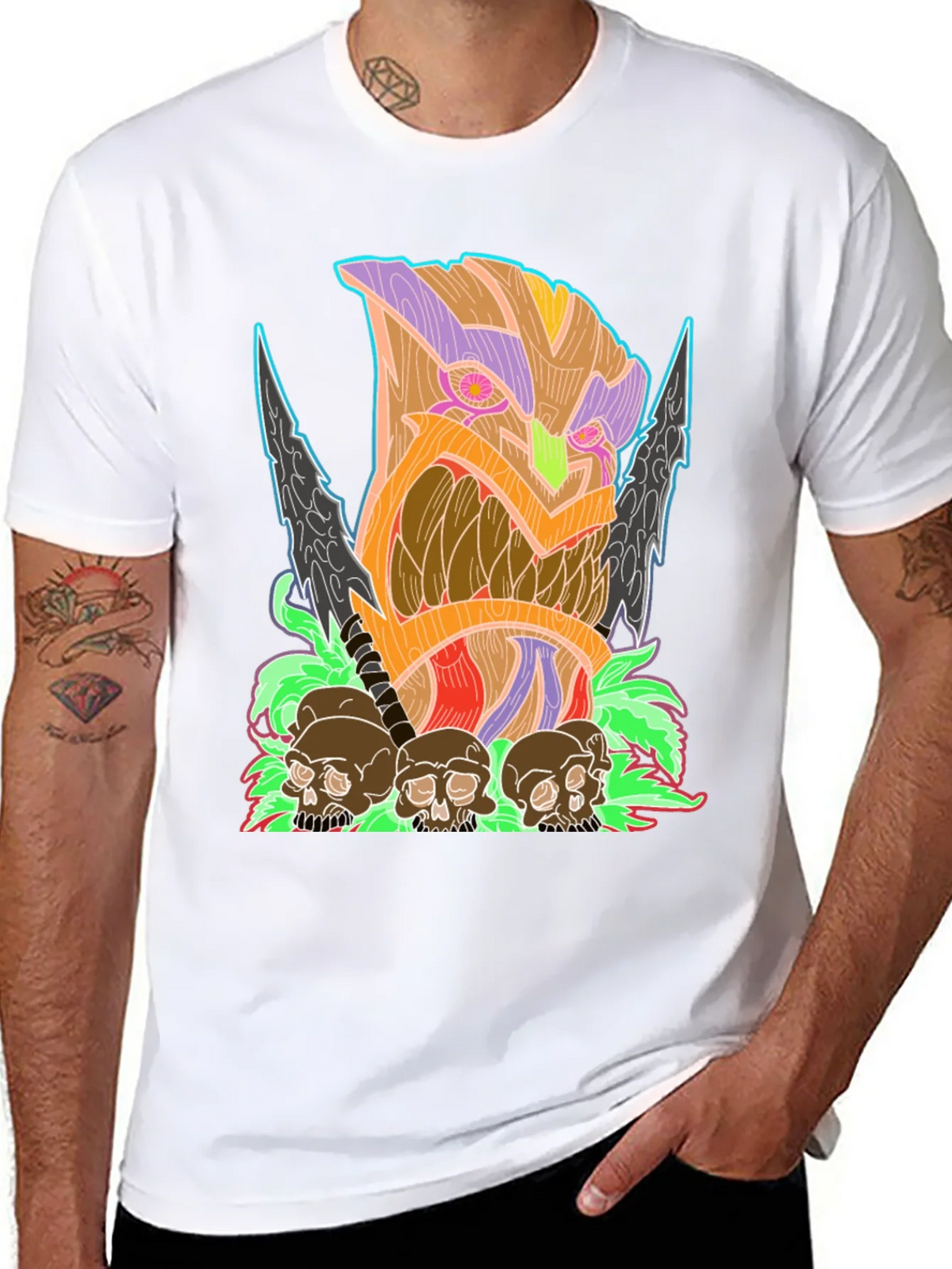 Tiki Skull Graphic Tee - Black product image 7