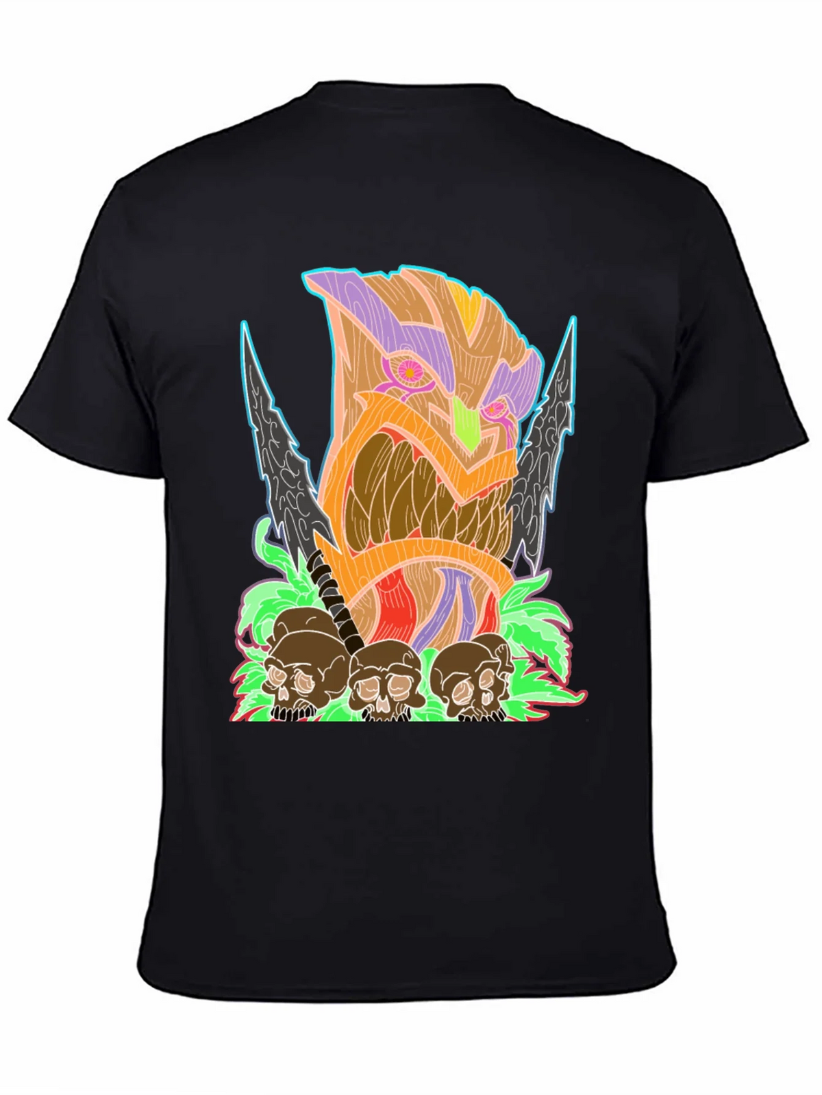Tiki Skull Graphic Tee - Black product image 4