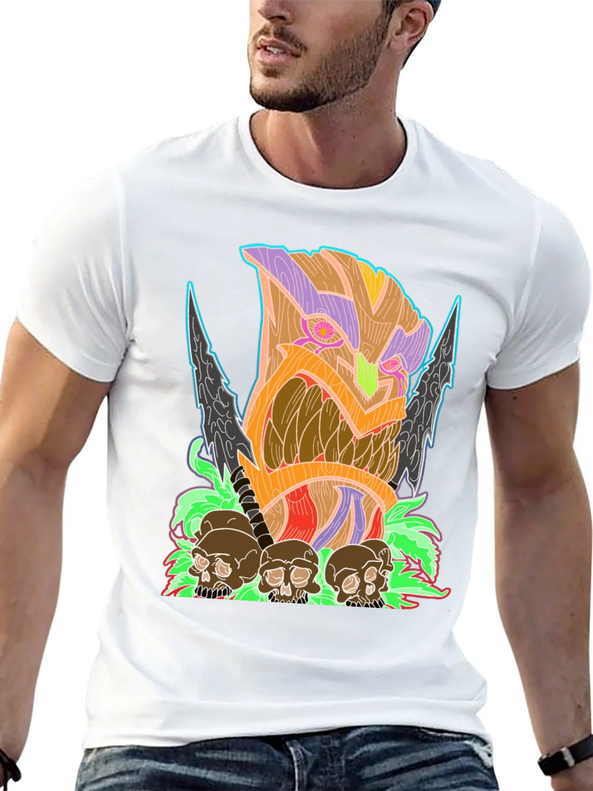 Tiki Skull Graphic Tee - Black product image 12
