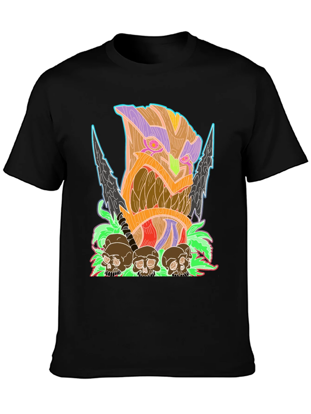 Tiki Skull Graphic Tee - Black product image 3