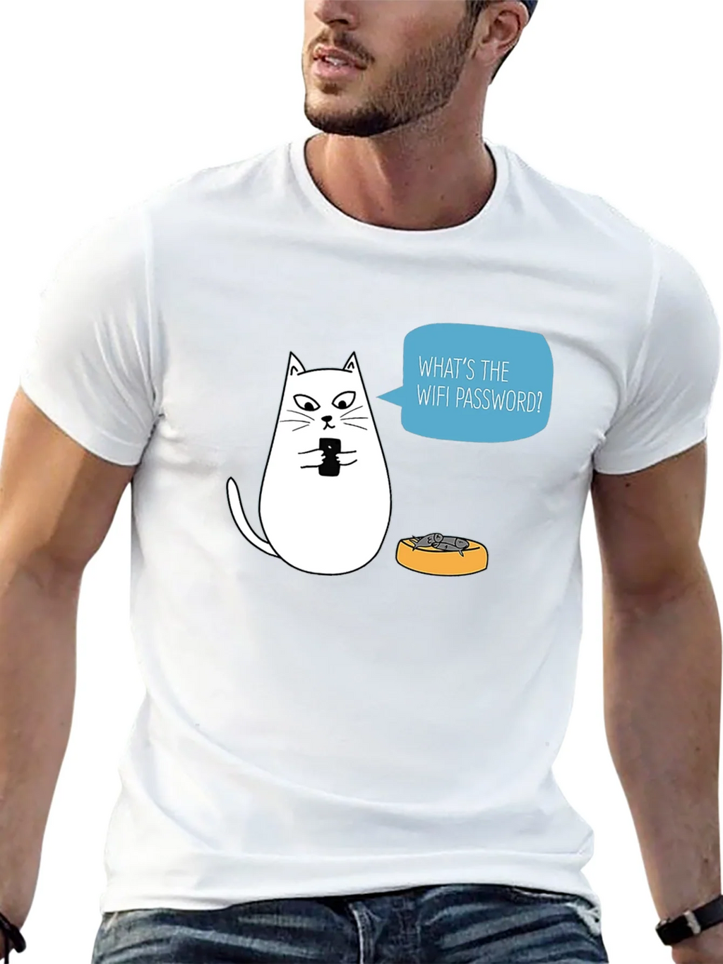 Funny Cat WiFi Password T-Shirt product image 4
