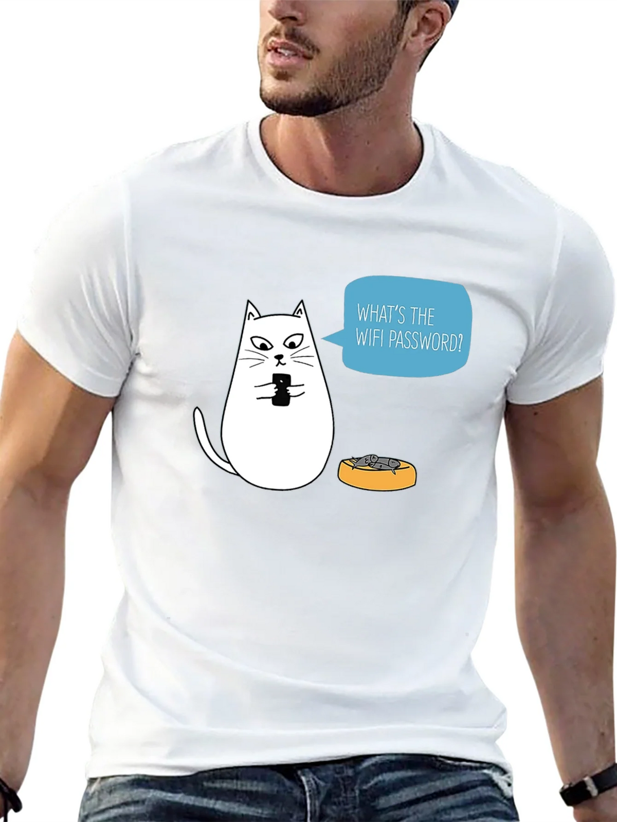 Funny Cat WiFi Password T-Shirt product image 4