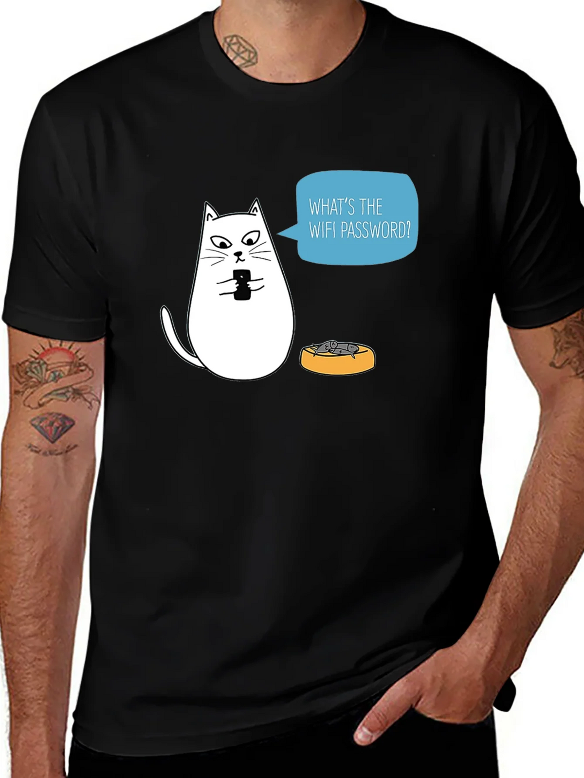 Funny Cat WiFi Password T-Shirt product image 1