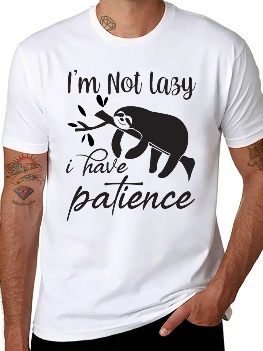 Im Not Lazy T-Shirt Sloth Patience Graphic Tee product image 7