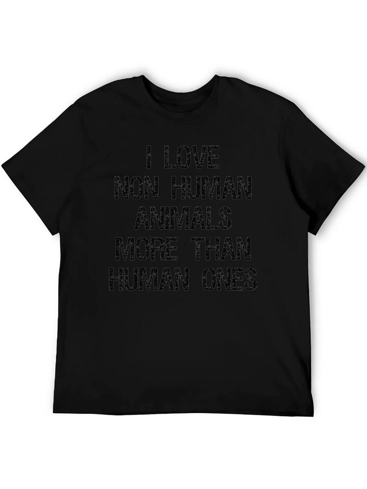 I Love Non-Human Animals More Than Human Ones Black T-Shirt product image 5