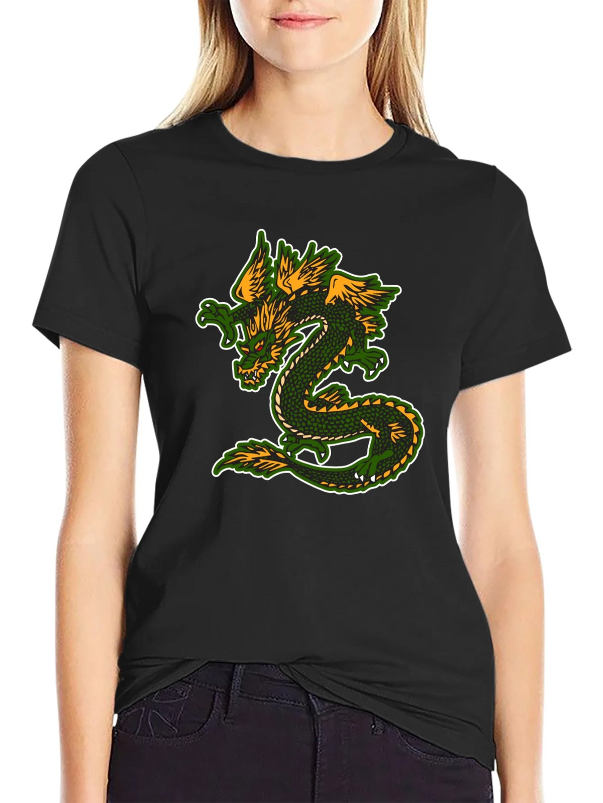 Dragon Graphic T-Shirt - Black Cotton Blend Tee product image 2