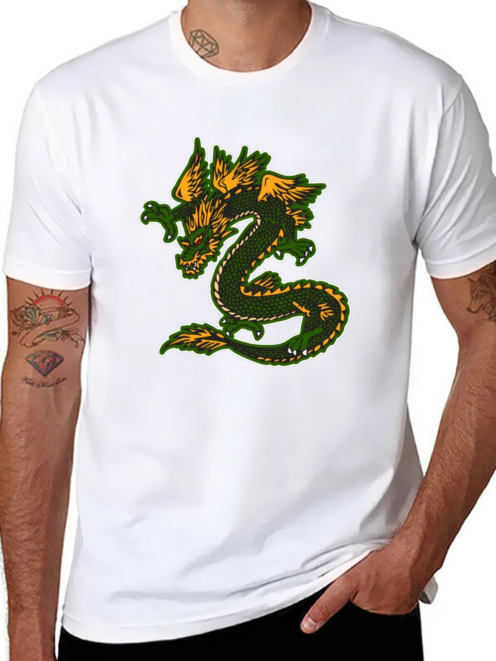 Dragon Graphic T-Shirt - Black Cotton Blend Tee product image 6