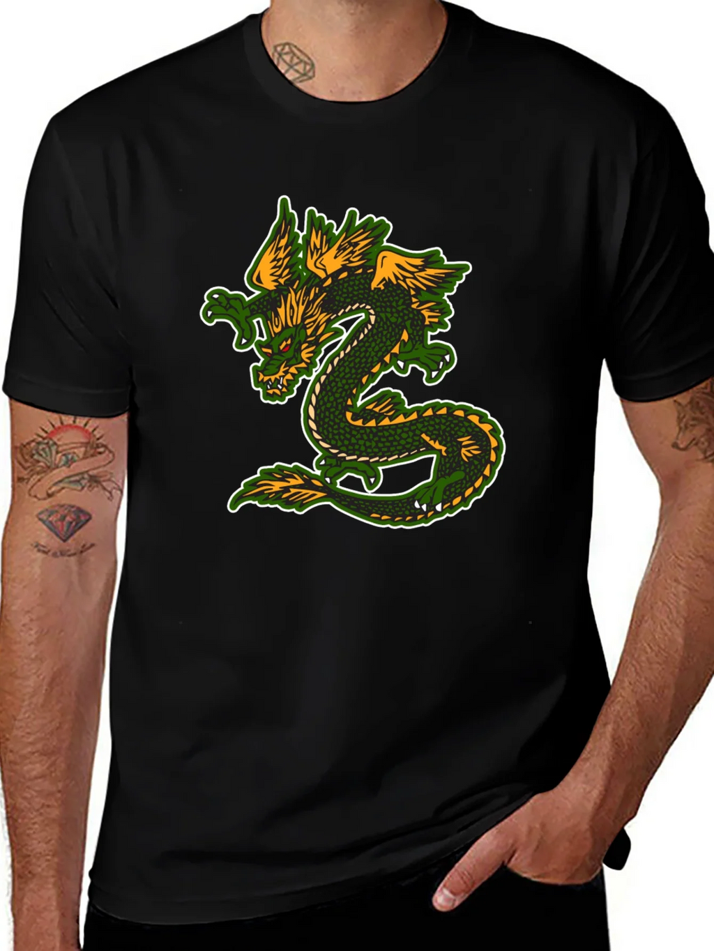 Dragon Graphic T-Shirt - Black Cotton Blend Tee product image 1