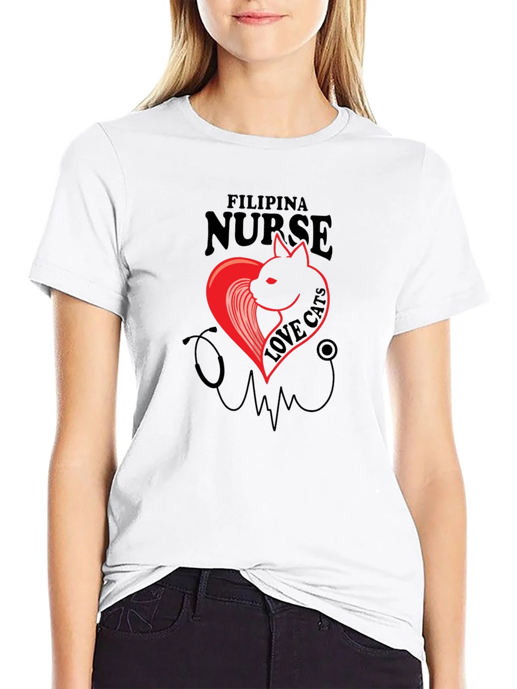 Filipina Nurse Cat Lover T-Shirt product image 6