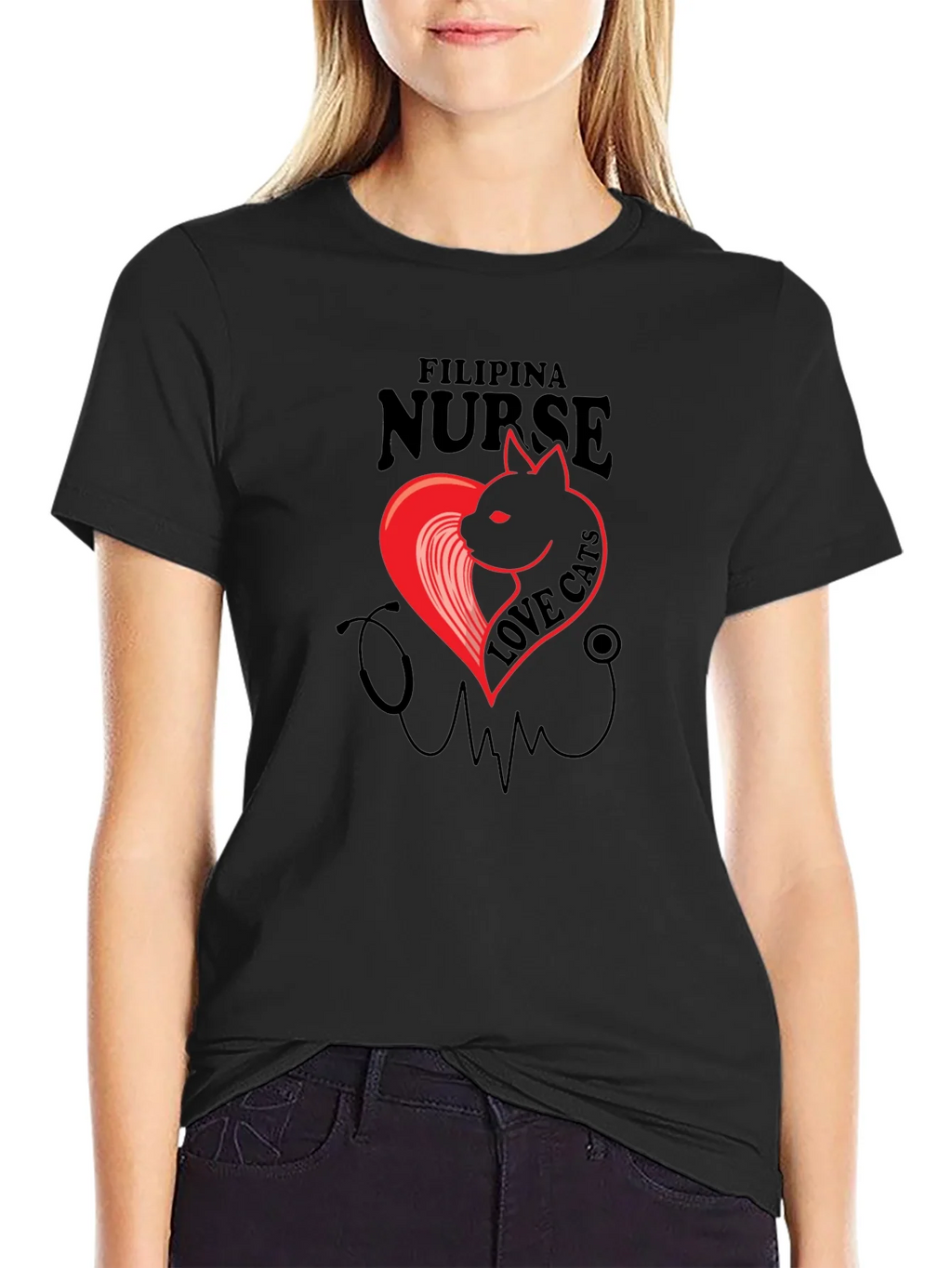 Filipina Nurse Cat Lover T-Shirt product image 1
