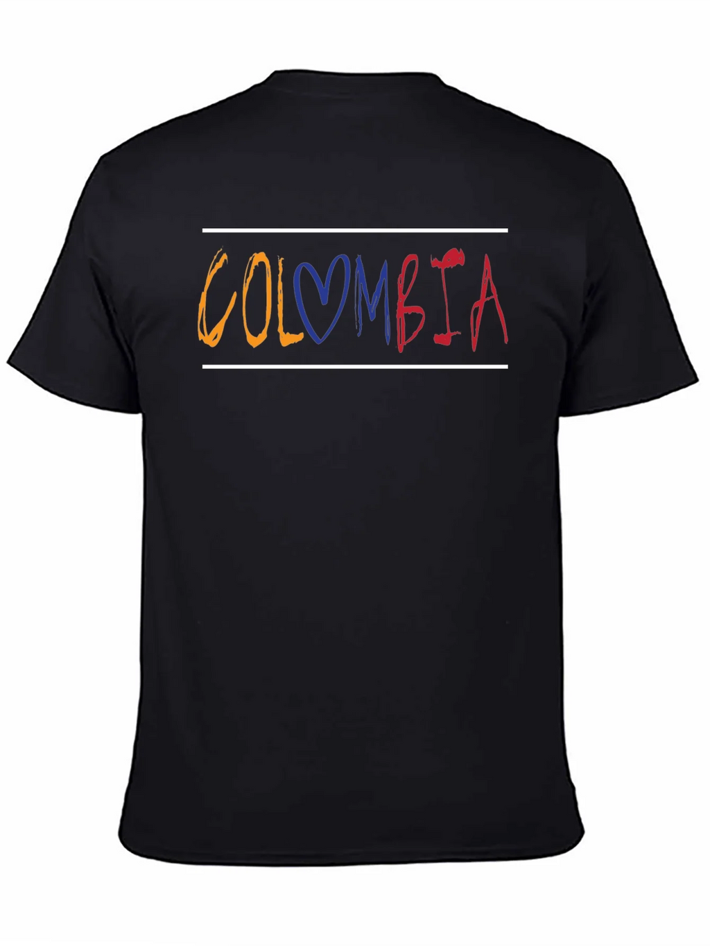 Colombia Flag Heart Graphic Tee - Black Cotton Comfort Fit product image 2