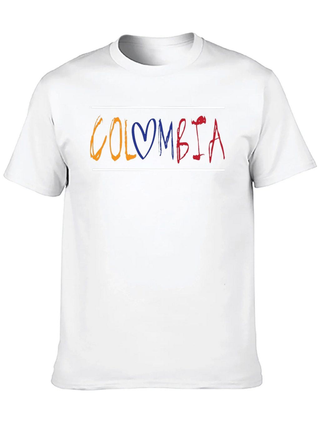 Colombia Flag Heart Graphic Tee - Black Cotton Comfort Fit product image 6