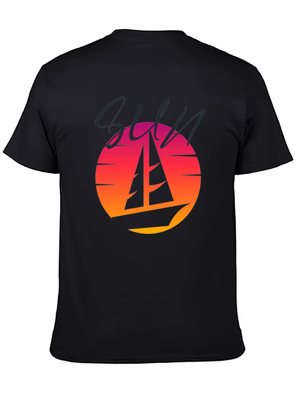 Retro Sunset Sailboat Graphic T-Shirt product image 4