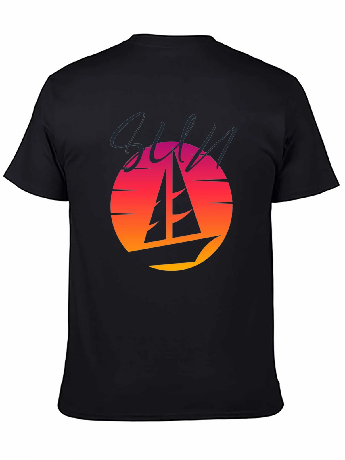 Retro Sunset Sailboat Graphic T-Shirt product image 4