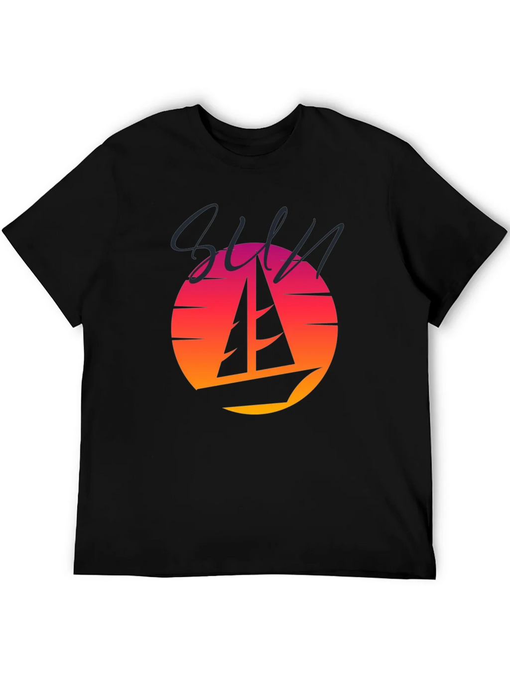Retro Sunset Sailboat Graphic T-Shirt product image 5