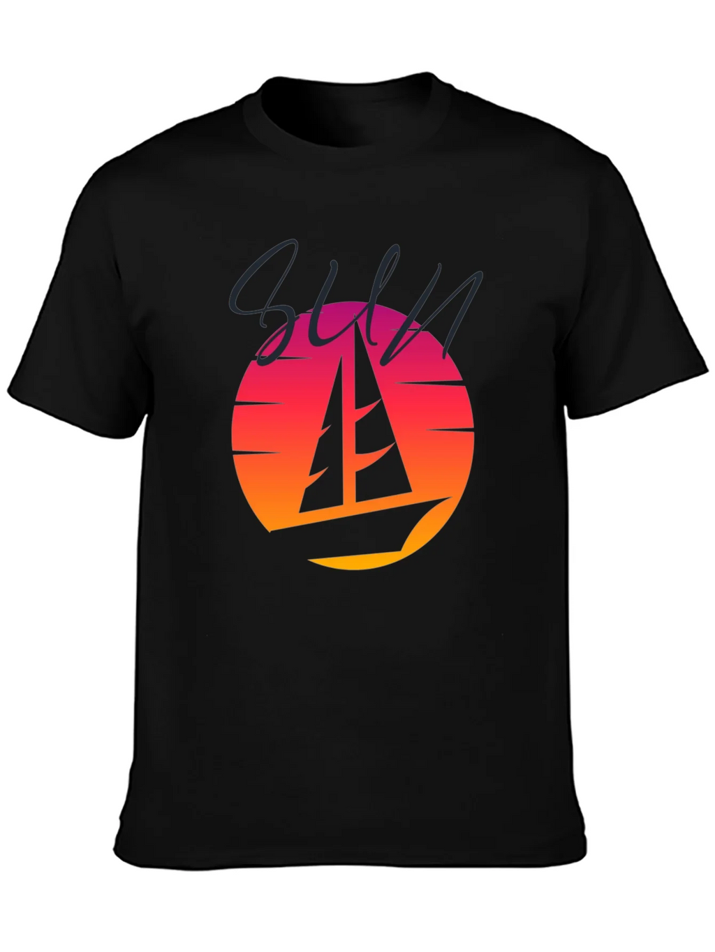 Retro Sunset Sailboat Graphic T-Shirt product image 3