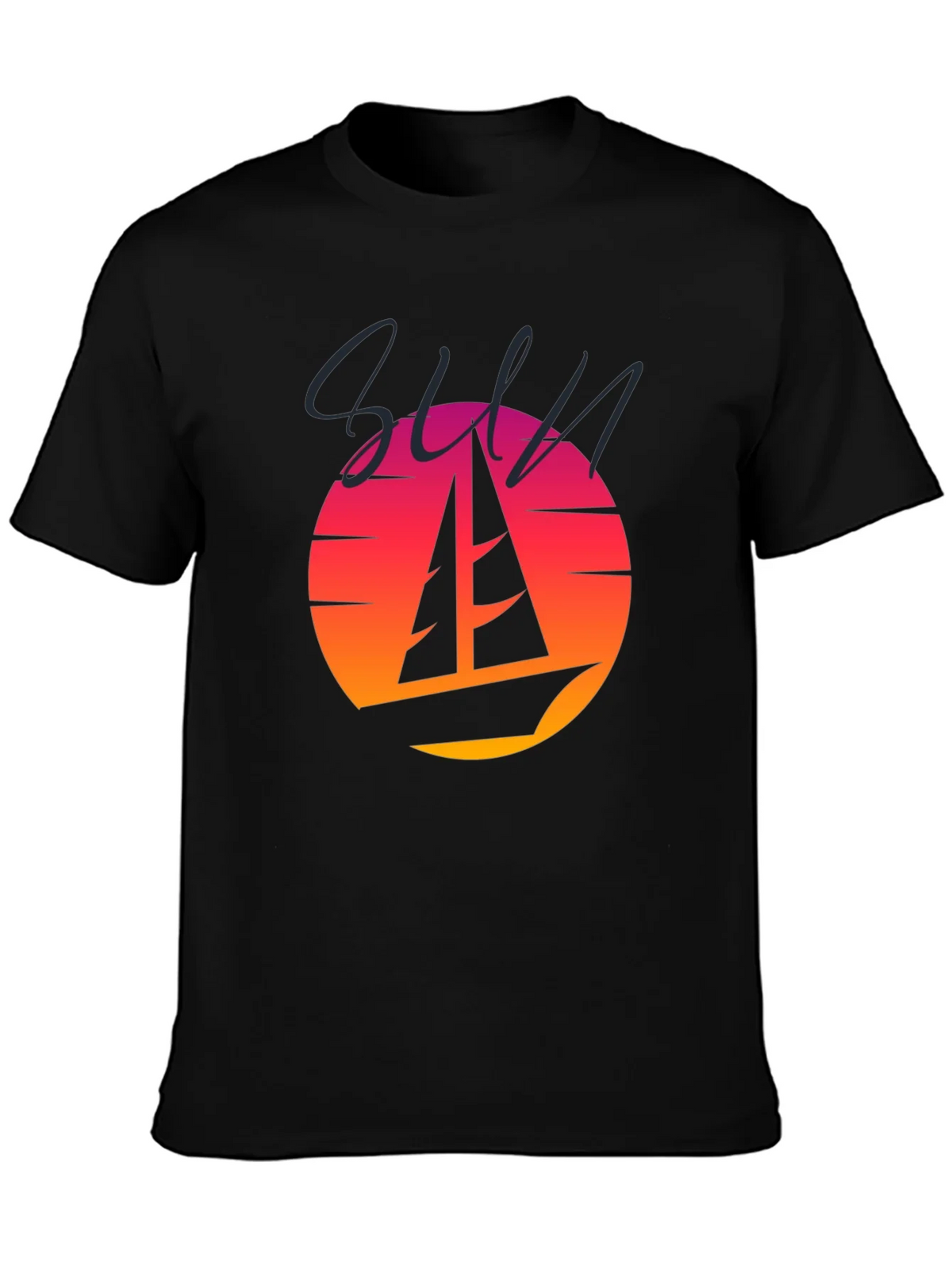 Retro Sunset Sailboat Graphic T-Shirt product image 3