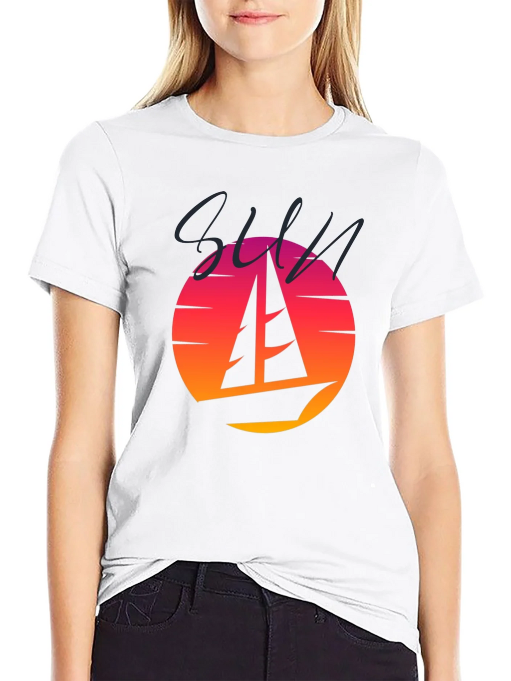 Retro Sunset Sailboat Graphic T-Shirt product image 8