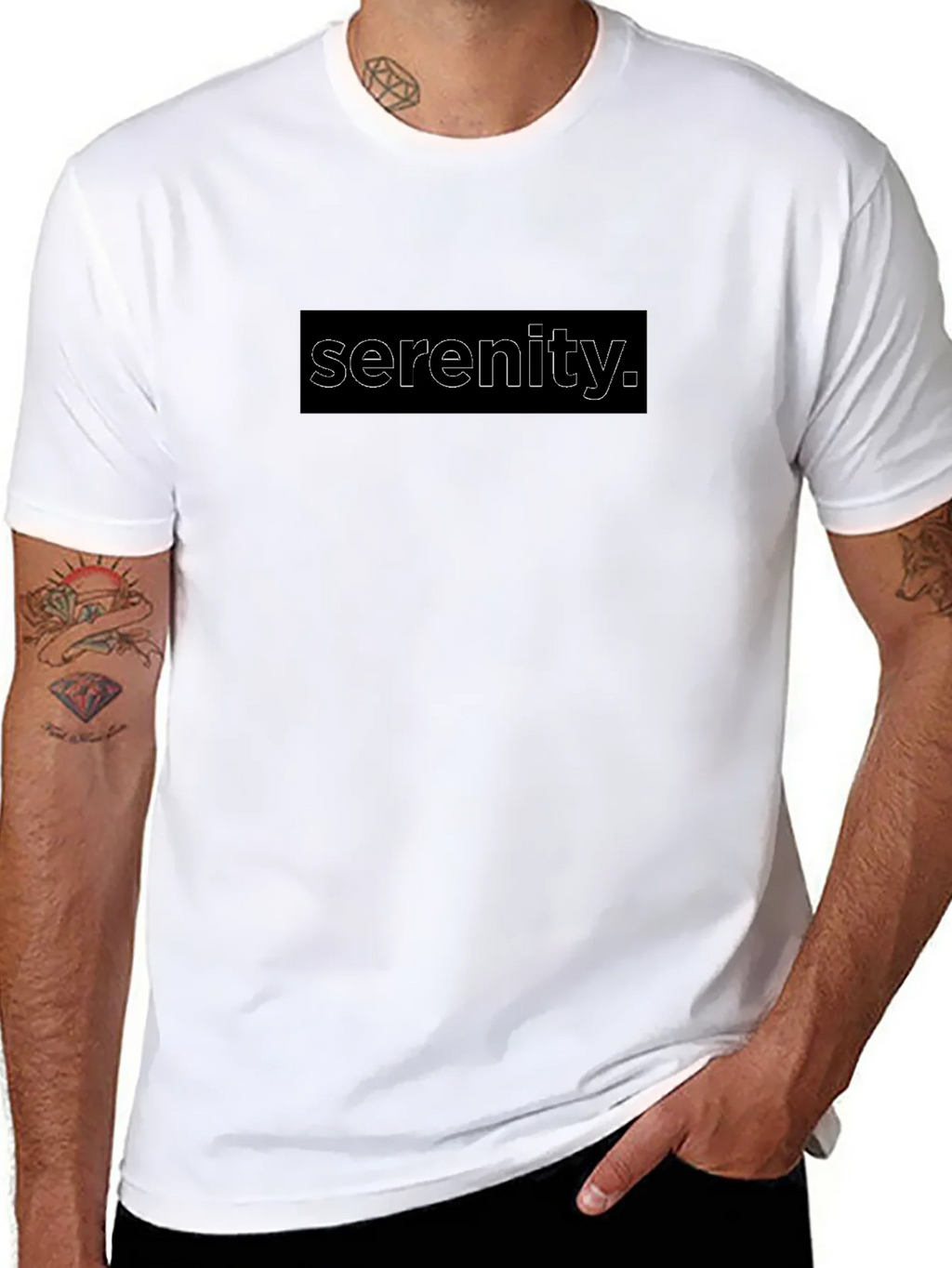 Serenity Graphic Tee - Stylish Mens Black T-Shirt product image 7