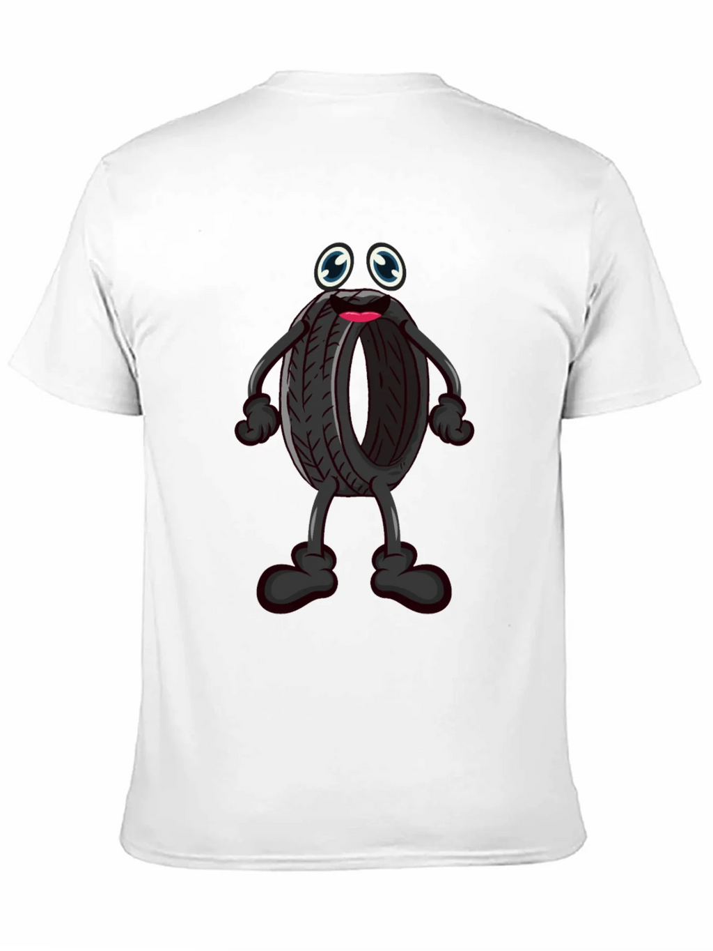 Cartoon Tire T-Shirt - Black Crew Neck product image 4
