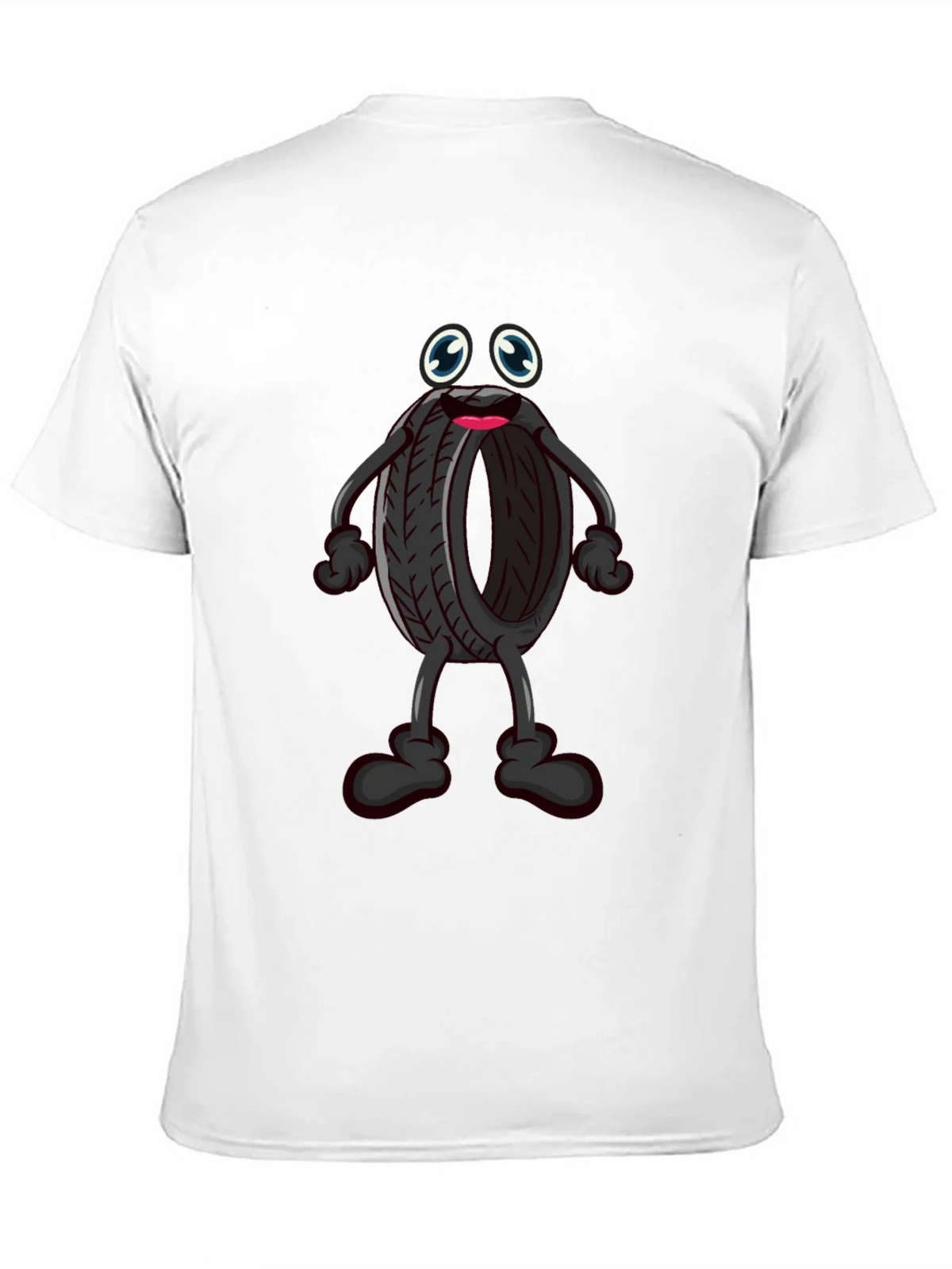 Cartoon Tire T-Shirt - Black Crew Neck product image 4