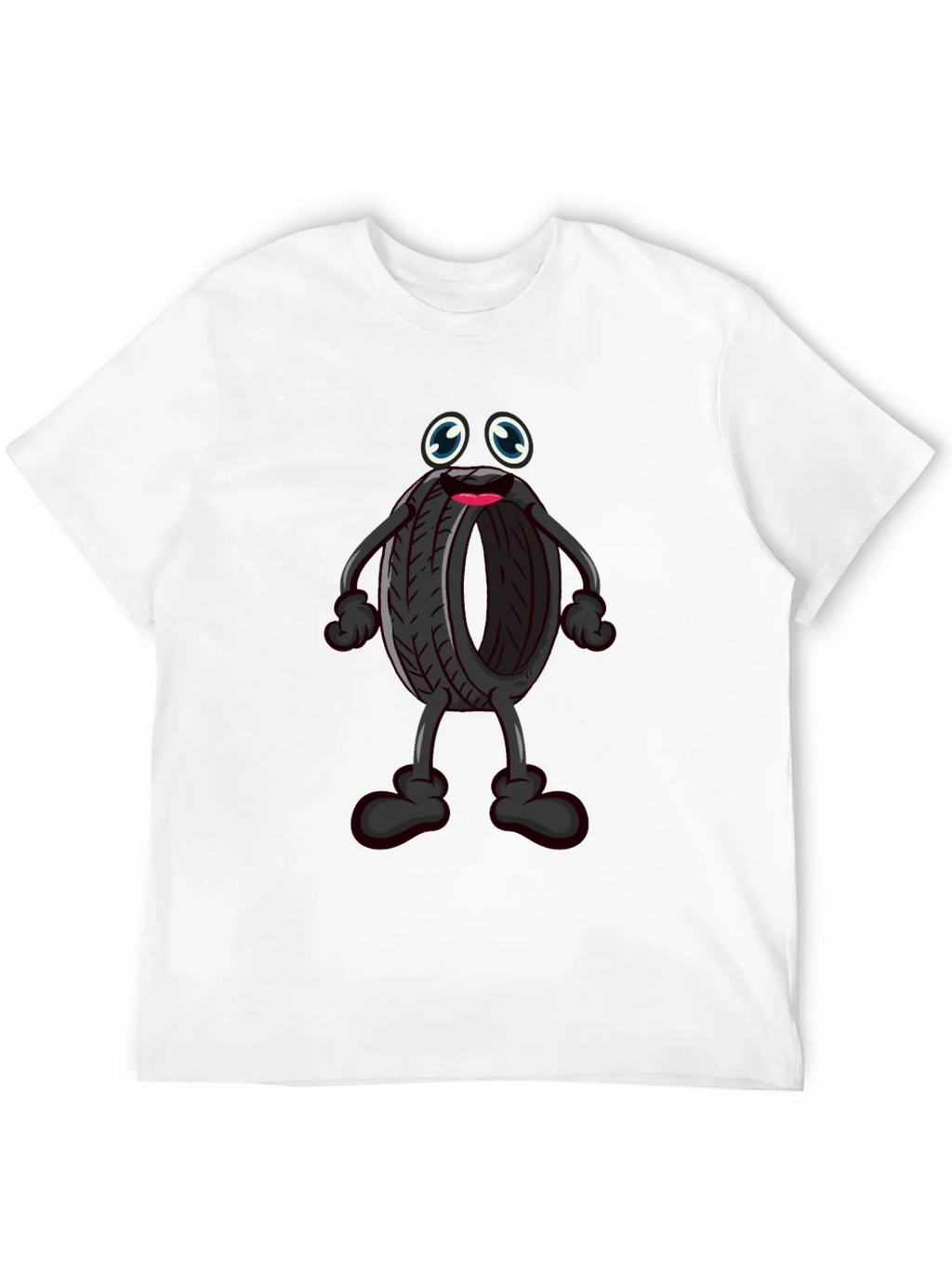 Cartoon Tire T-Shirt - Black Crew Neck product image 5