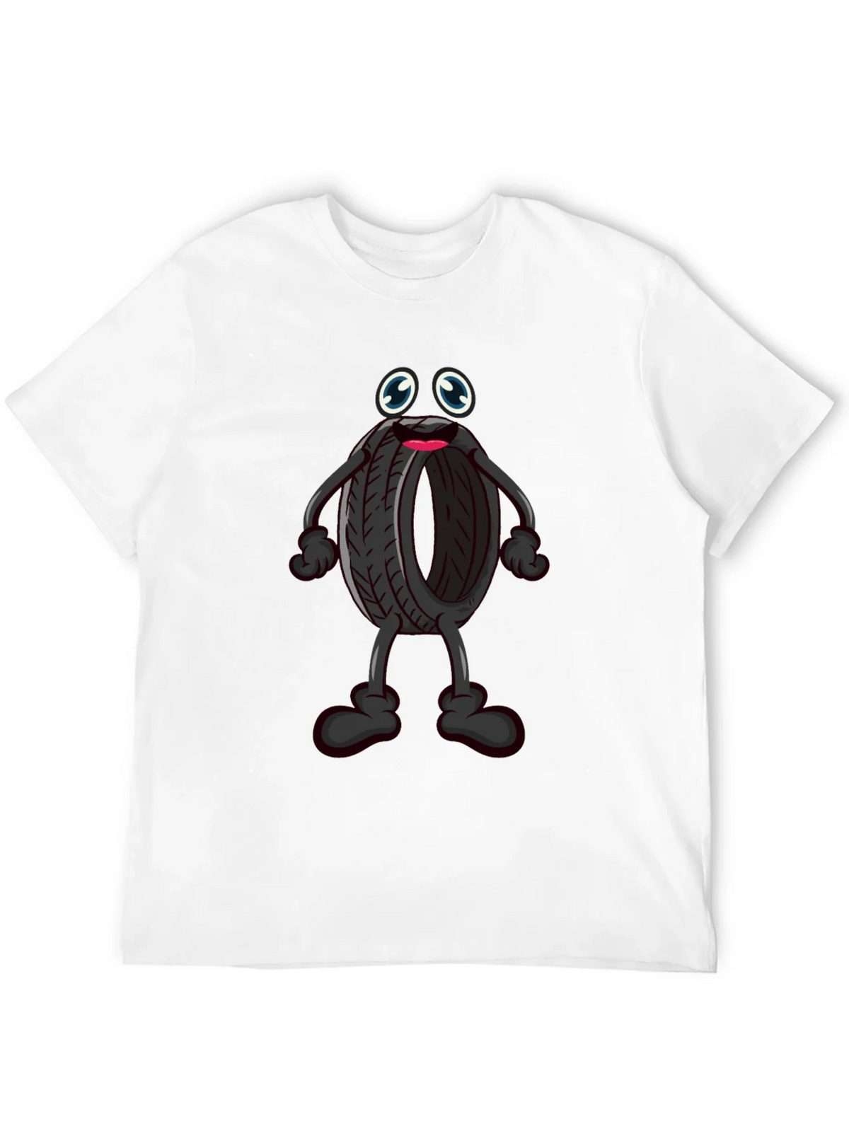 Cartoon Tire T-Shirt - Black Crew Neck product image 5