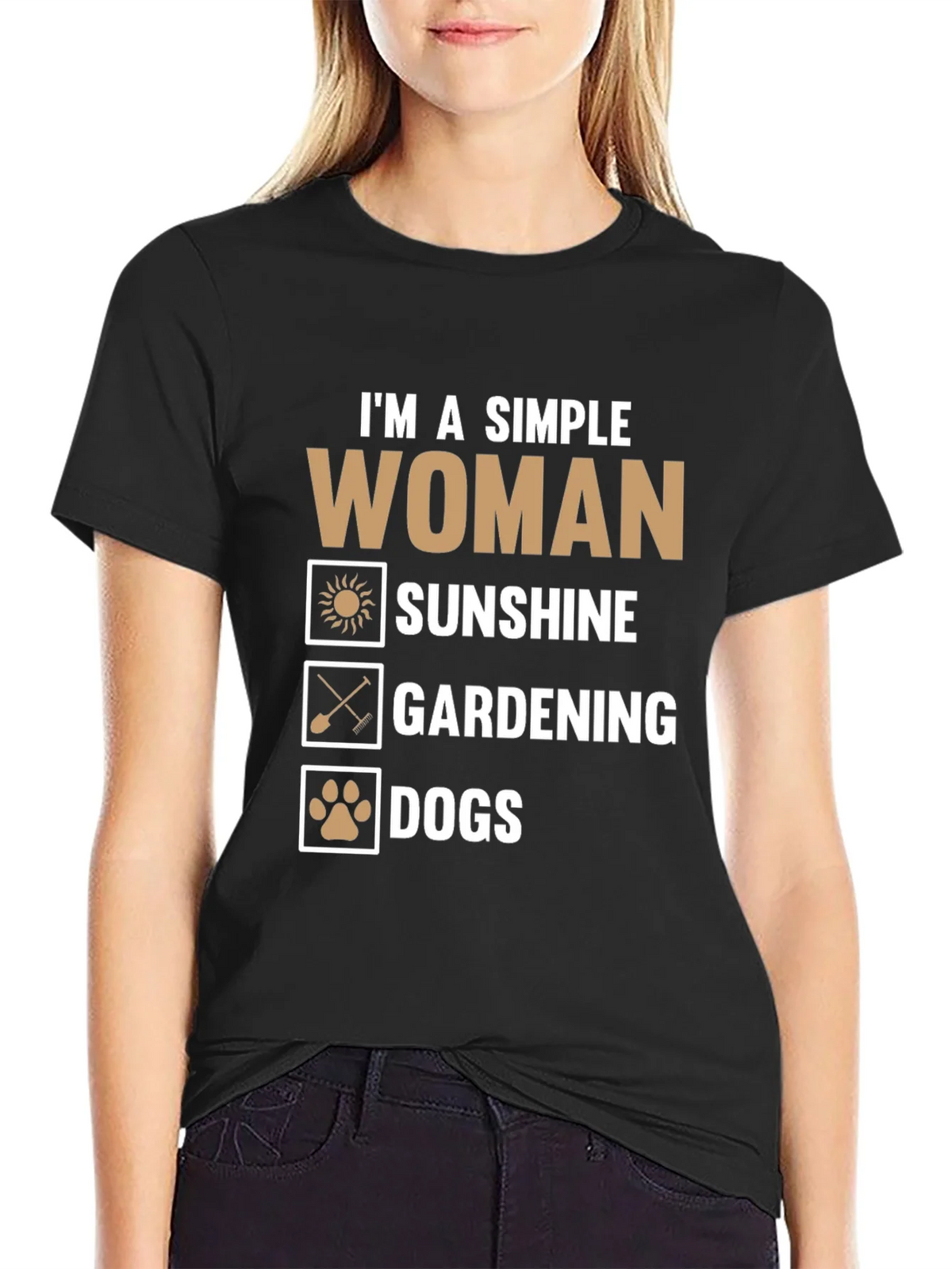 Simple Woman T-Shirt - Sunshine Gardening Dogs product image 2