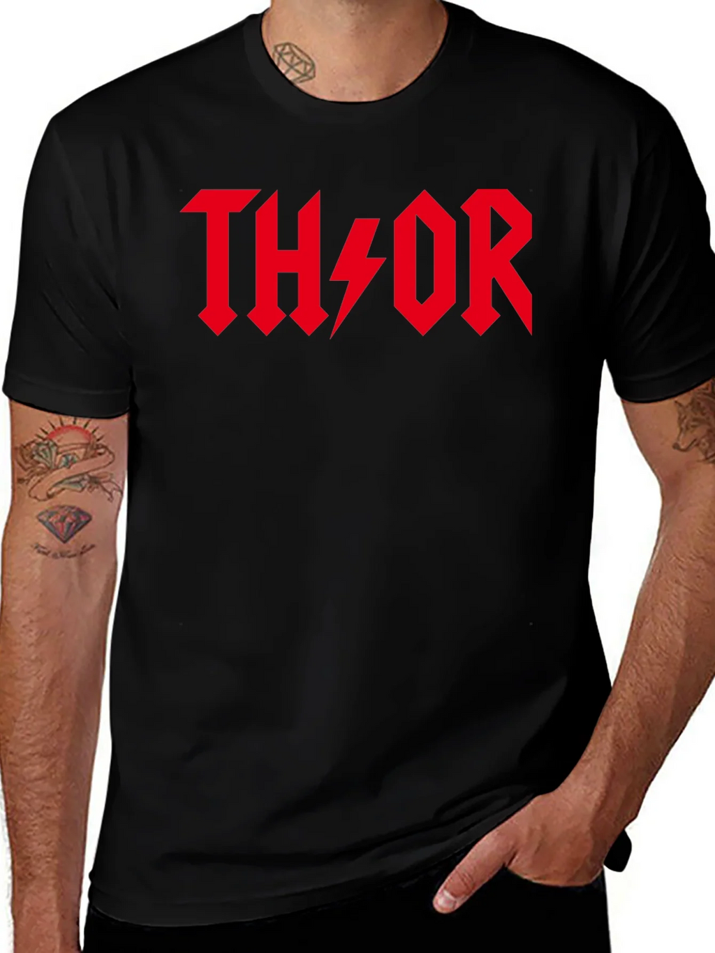 Thor Black T-Shirt - Rock Style Logo product image 1